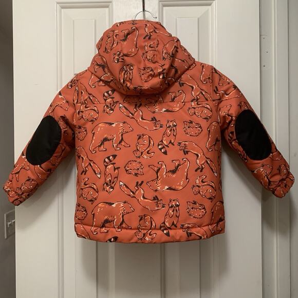 Cat & Jack Toddler Zip Up Winter 3-In-1 Windbreaker Jacket Orange Animals 2T - Picture 5 of 14